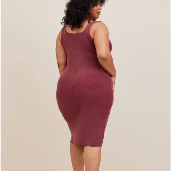 Torrid Midi Ultra Soft Sweater Square Neck Dress - Picture 2 of 13
